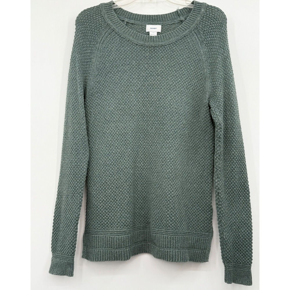 Old Navy M Green Crew Neck LongSleeve Pullover Sweater Casual‎ Minimalist Fall